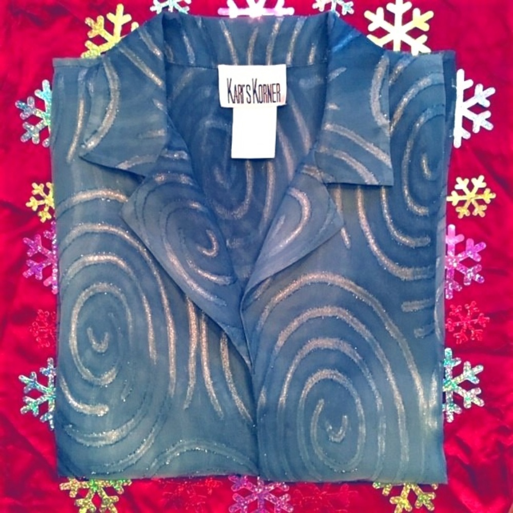 Kari's Korner Lite Weight Festive Blue Over Shirt